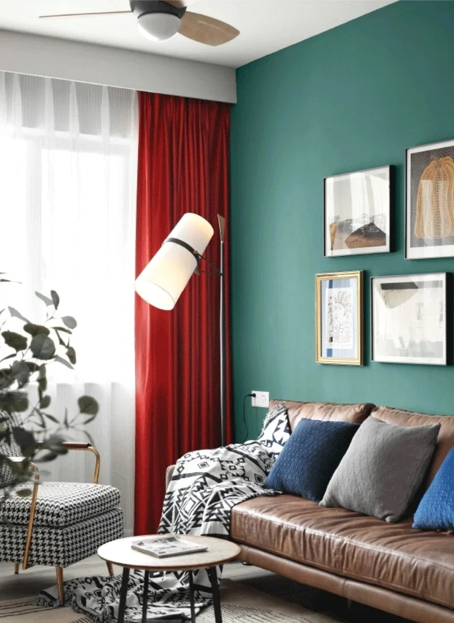 Déco Élégante Rideau Rouge
