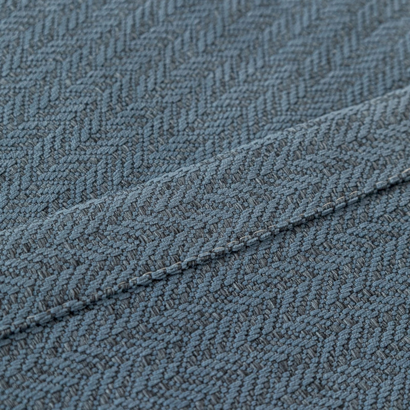 a close up view of a blue blanket