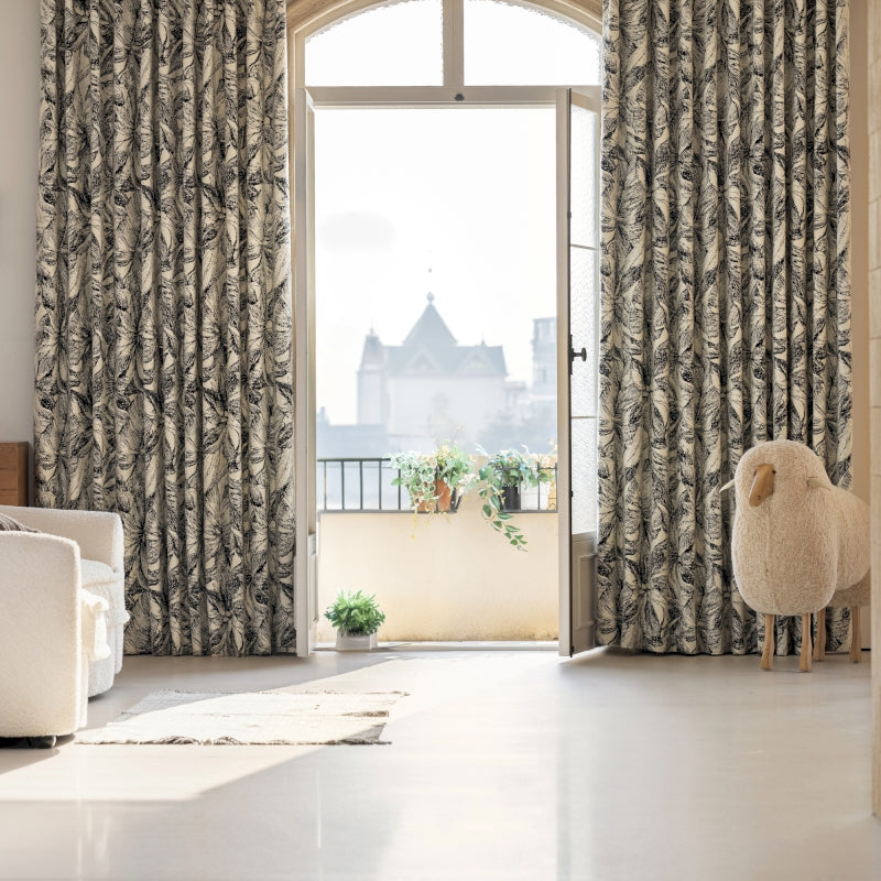 a sheep is standing in front of a window