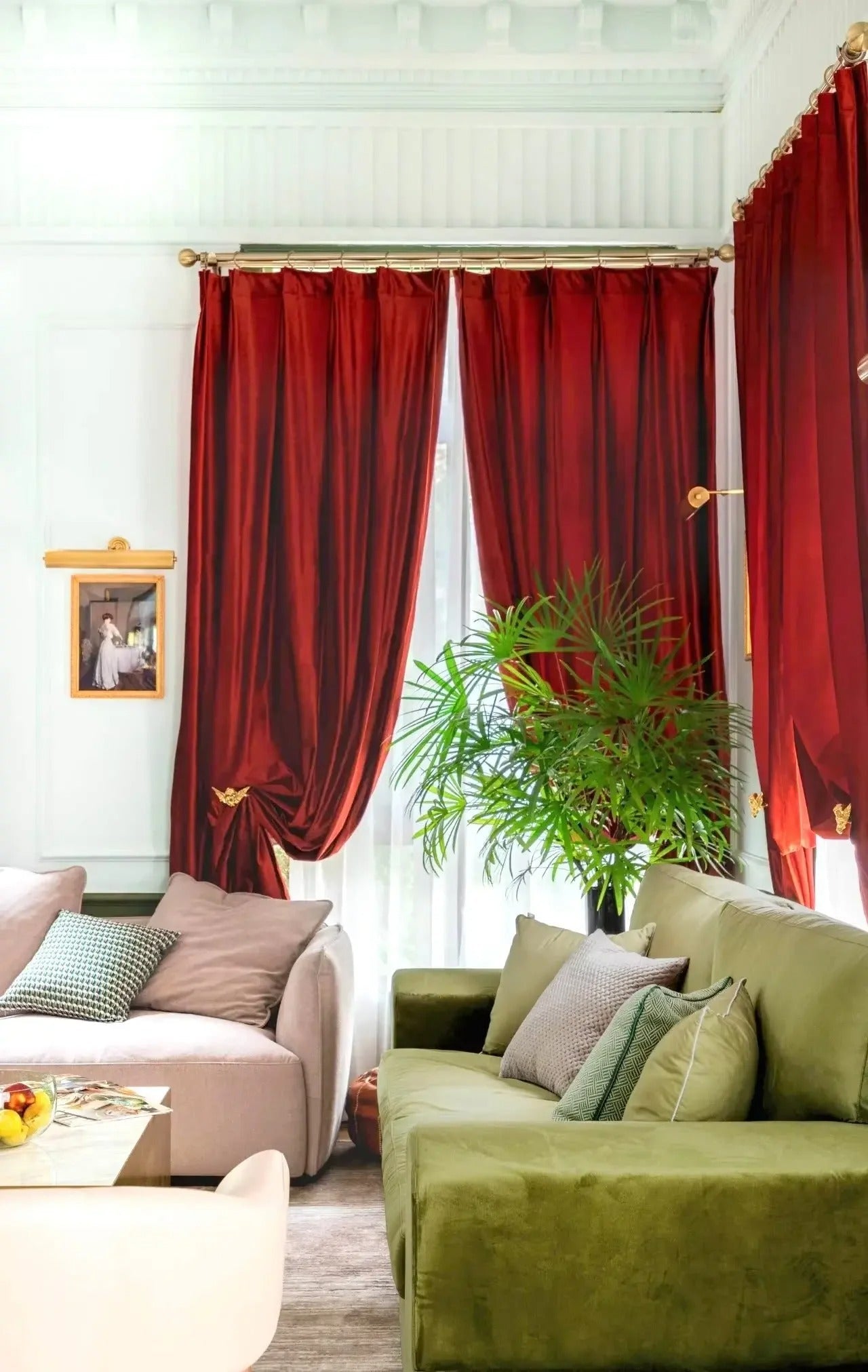 Déco Élégante Rideau Rouge