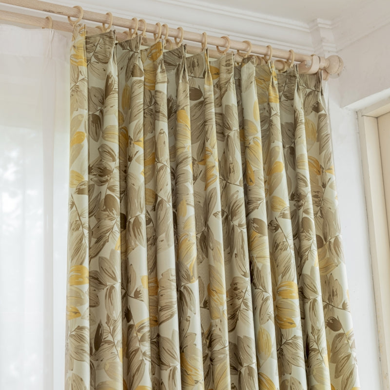 a close up of a curtain in a room