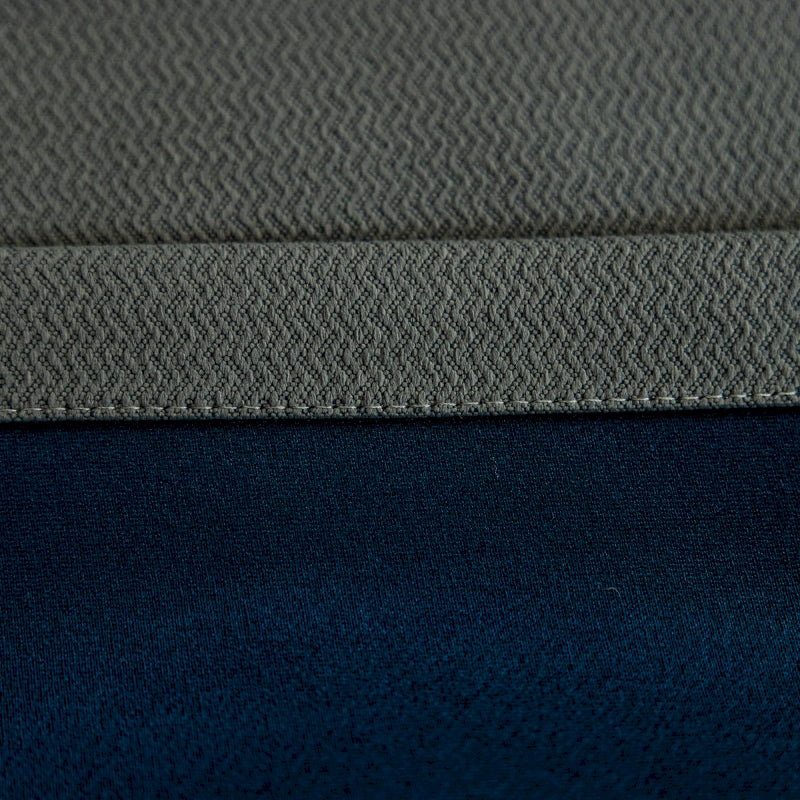 a close up of a blue and grey fabric