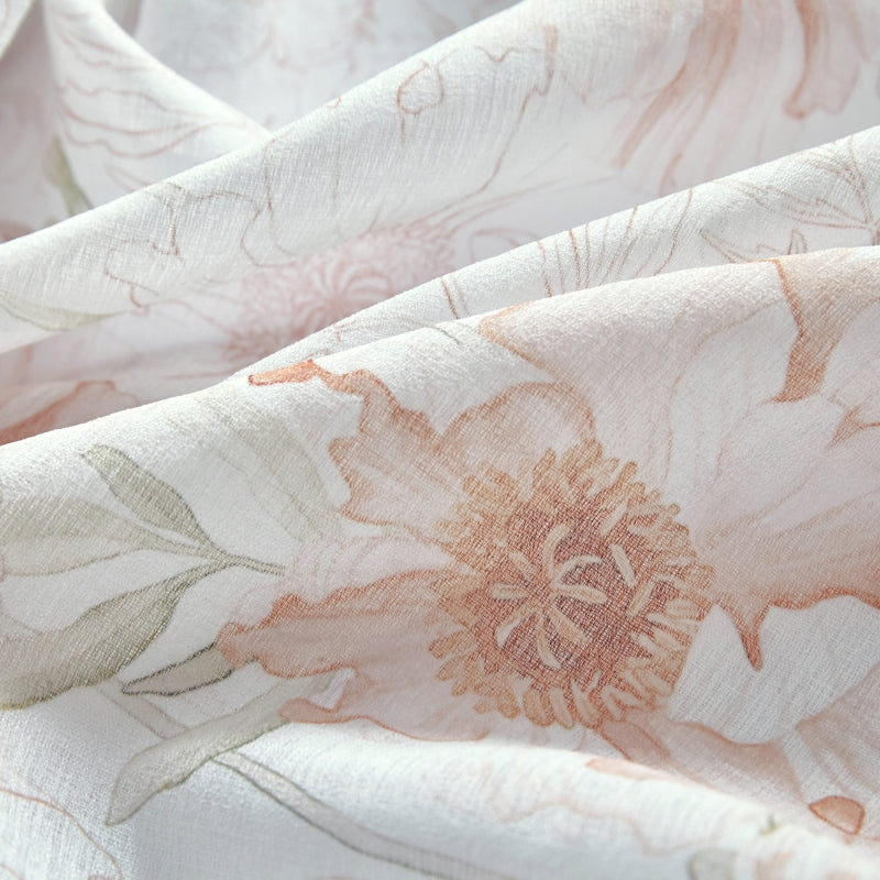 a close up of a flower print fabric