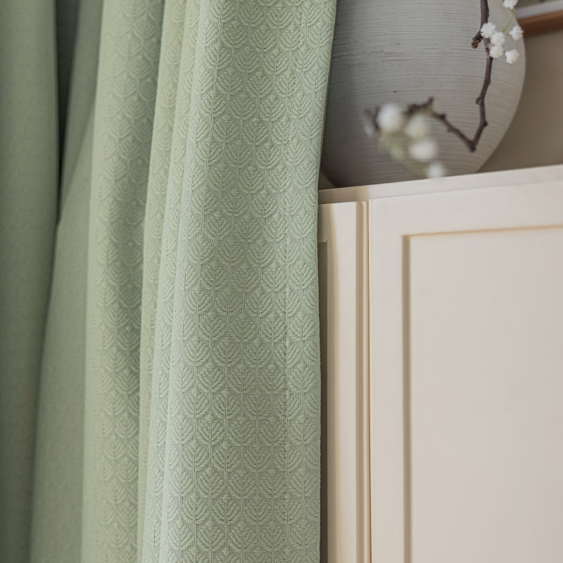 a close up of a curtain in a room