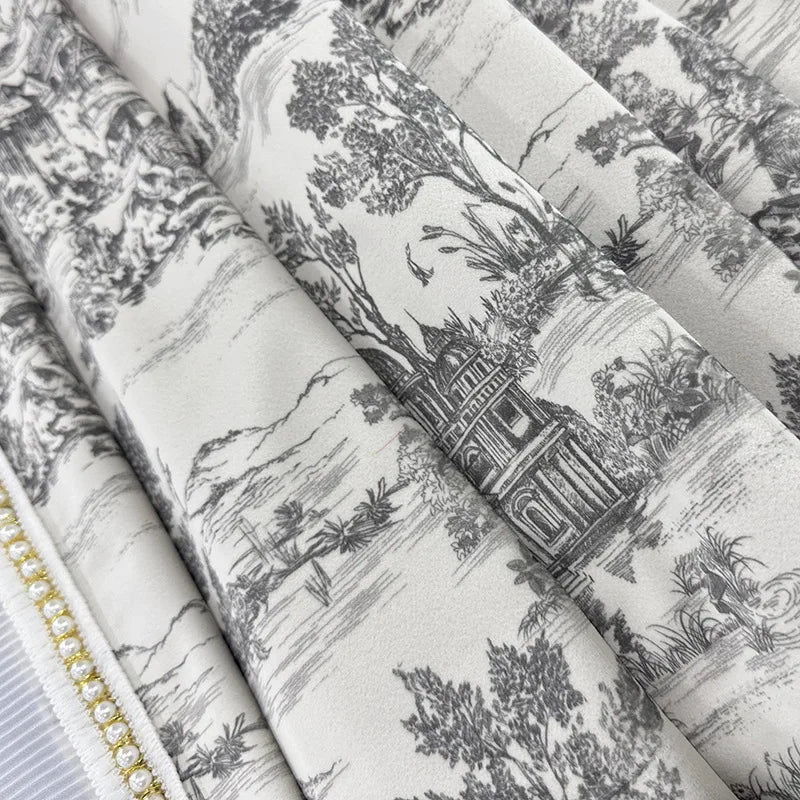 Rideau Blanc Vintage Motifs