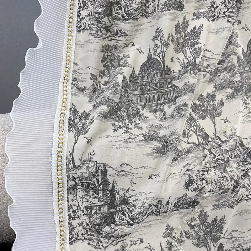 Rideau Blanc Vintage Motifs
