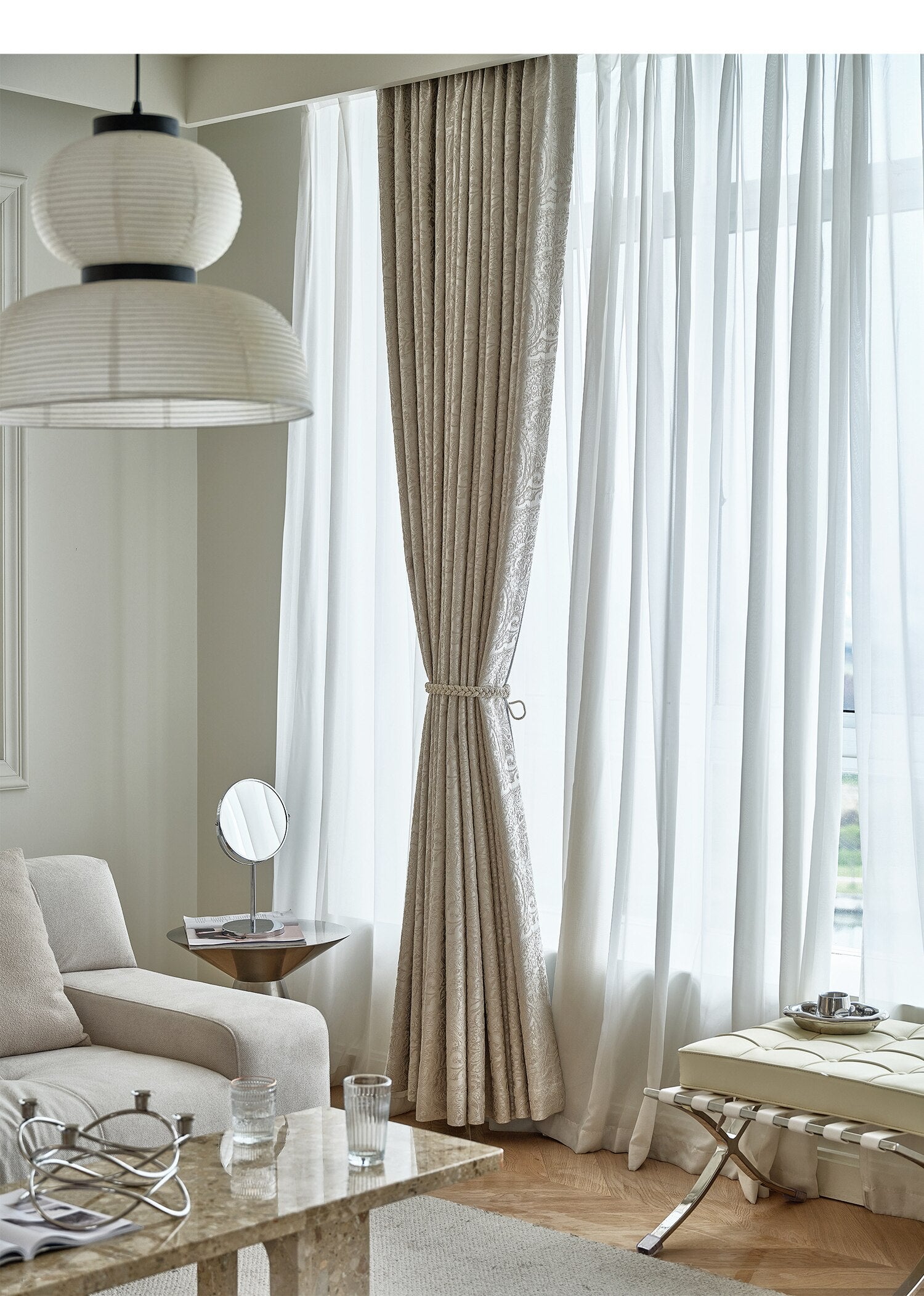Rideau Blanc Motif