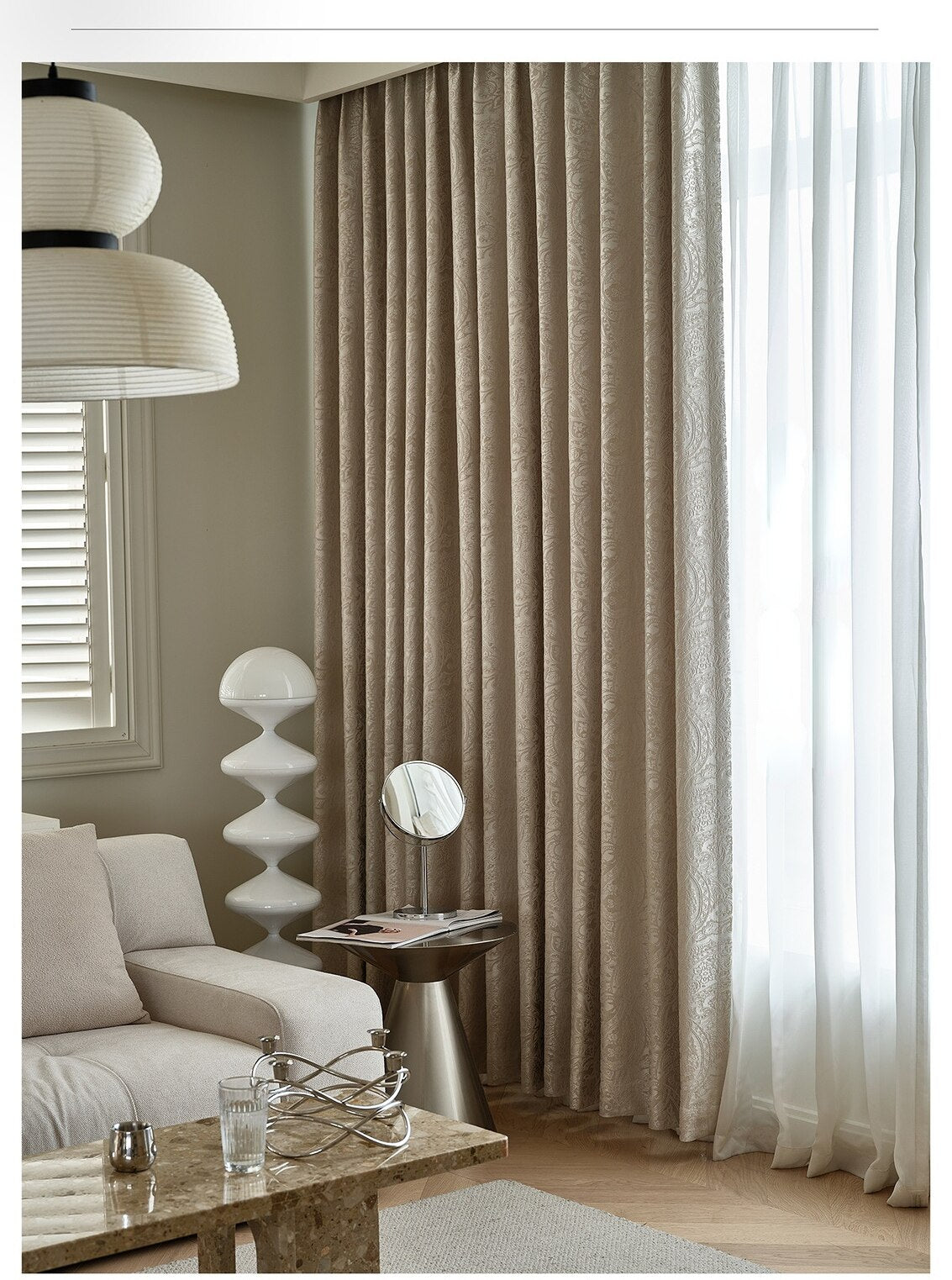 Rideau Blanc Motif