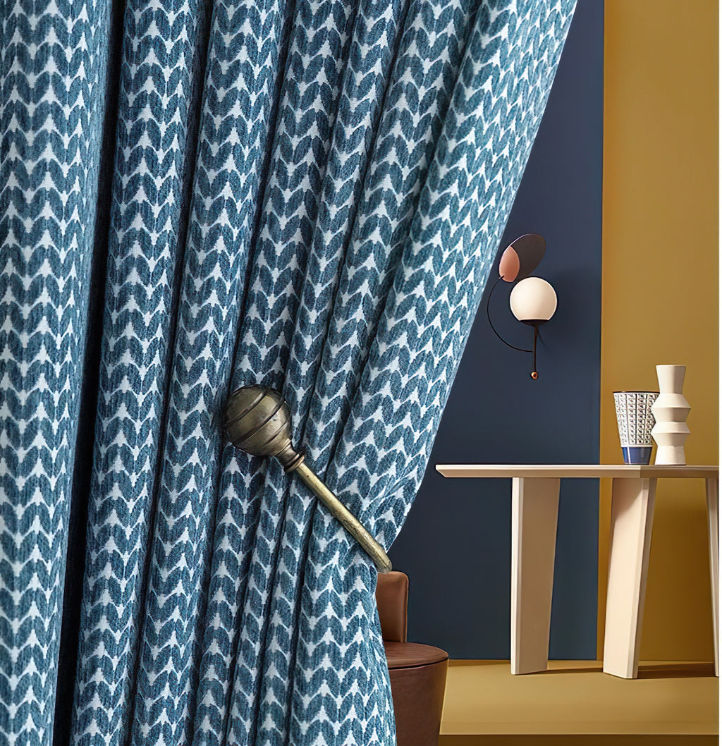Rideau Bleu Motif
