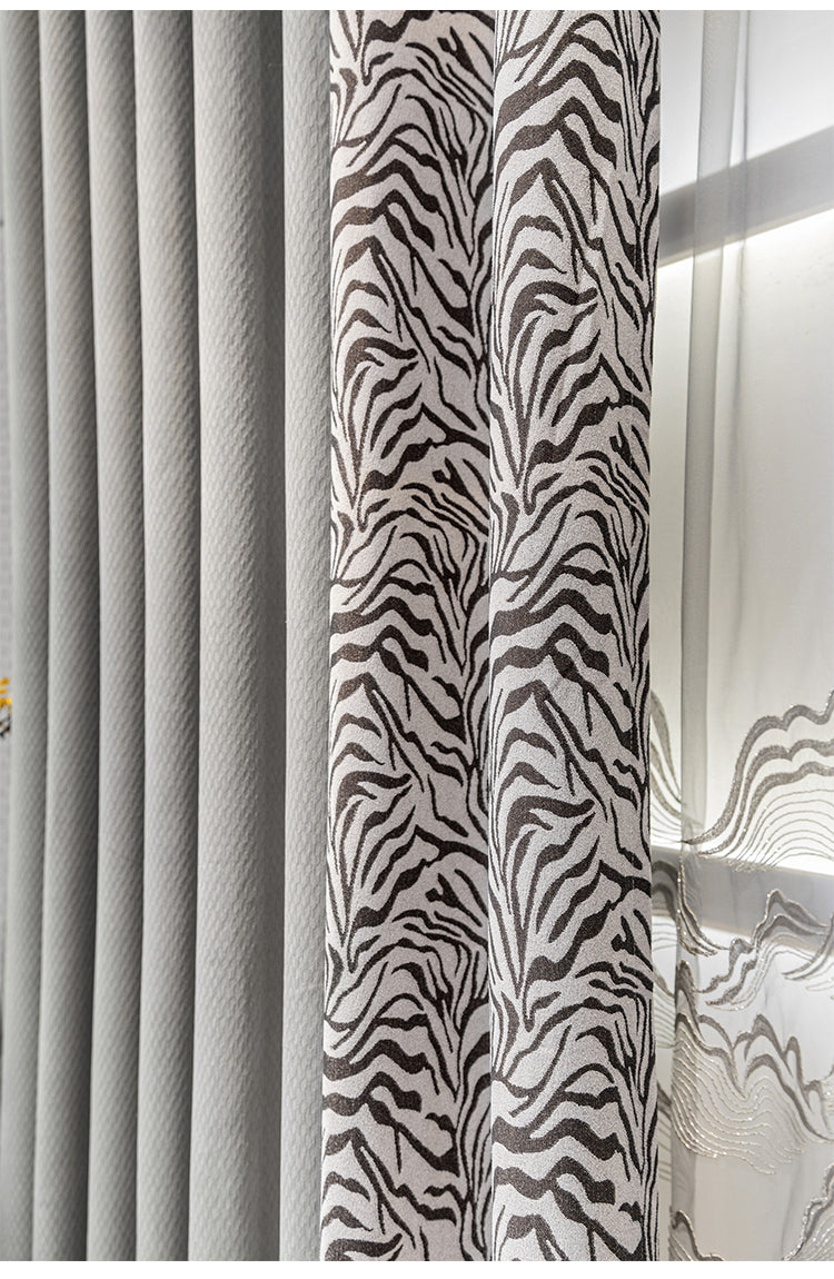 Rideau Gris Motif Zebre