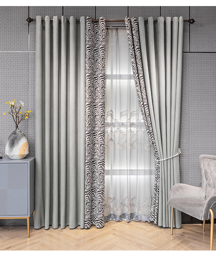 Rideau Gris Motif Zebre
