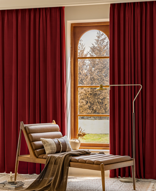 Rideau Rouge Velours