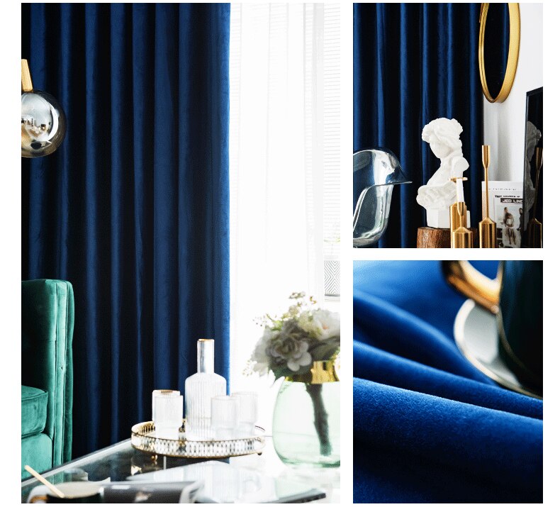 Rideau Velours Bleu