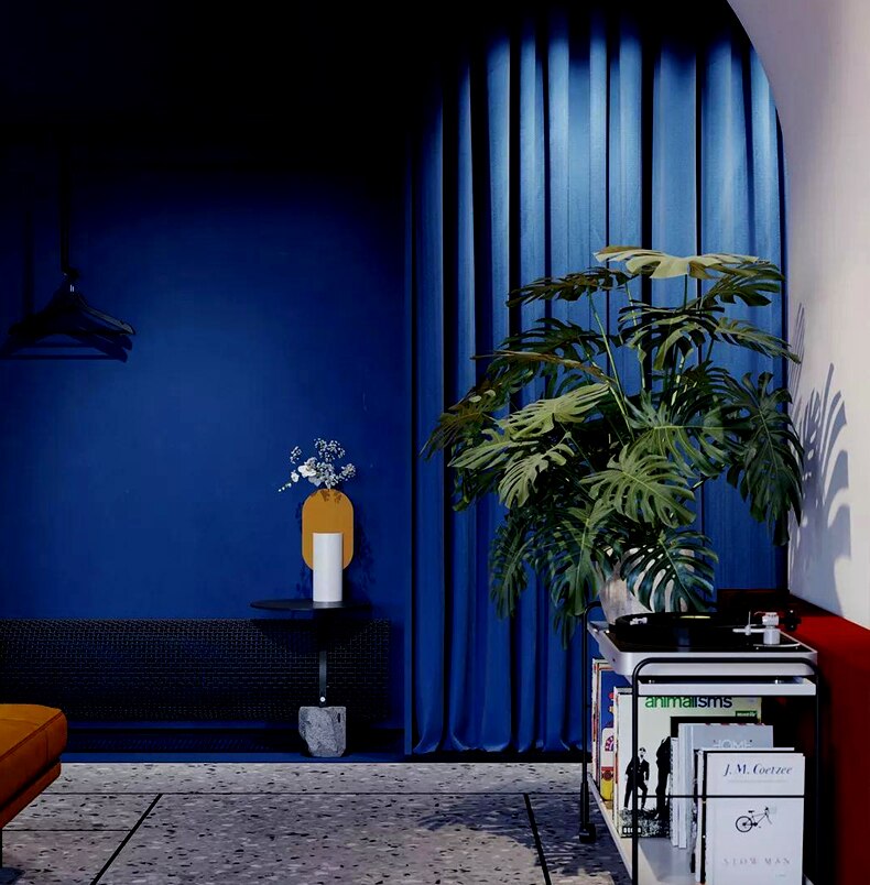 Rideau Velours Bleu