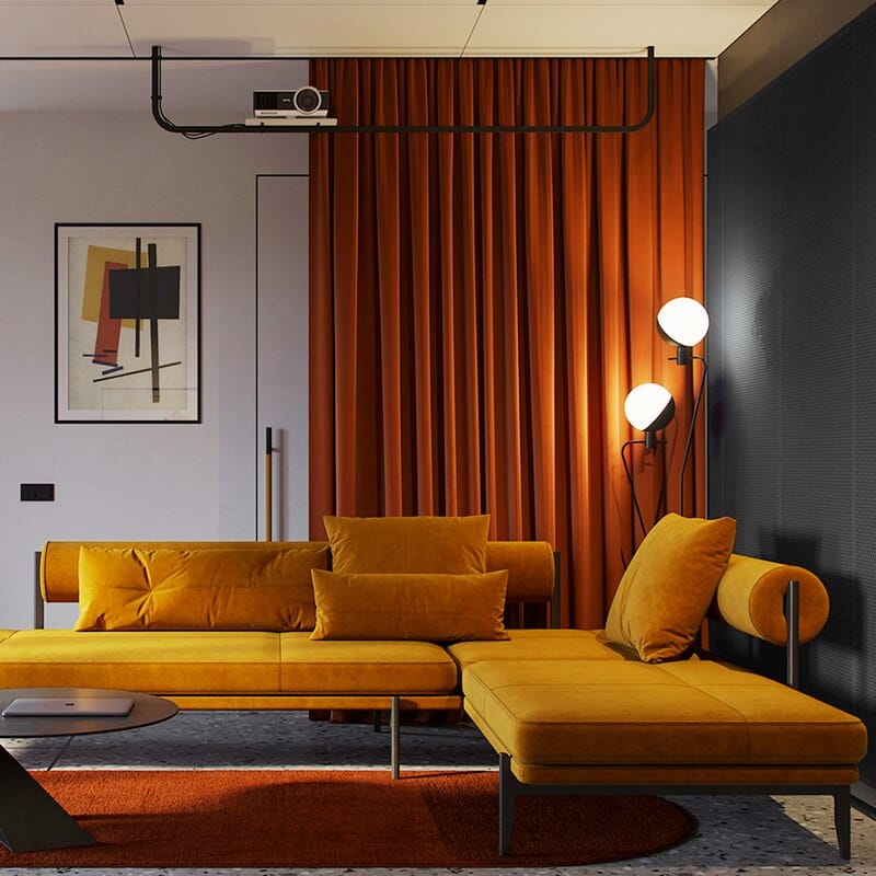 Rideau Velours Orange
