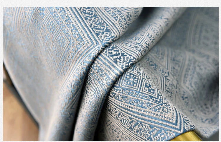 Rideau Bleu Luxe Motifs