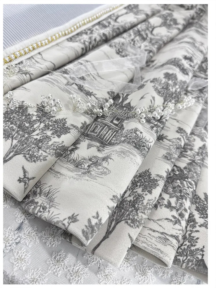 Rideau Blanc Vintage Motifs
