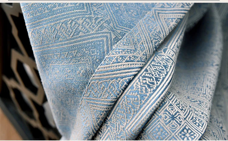 Rideau Bleu Luxe Motifs