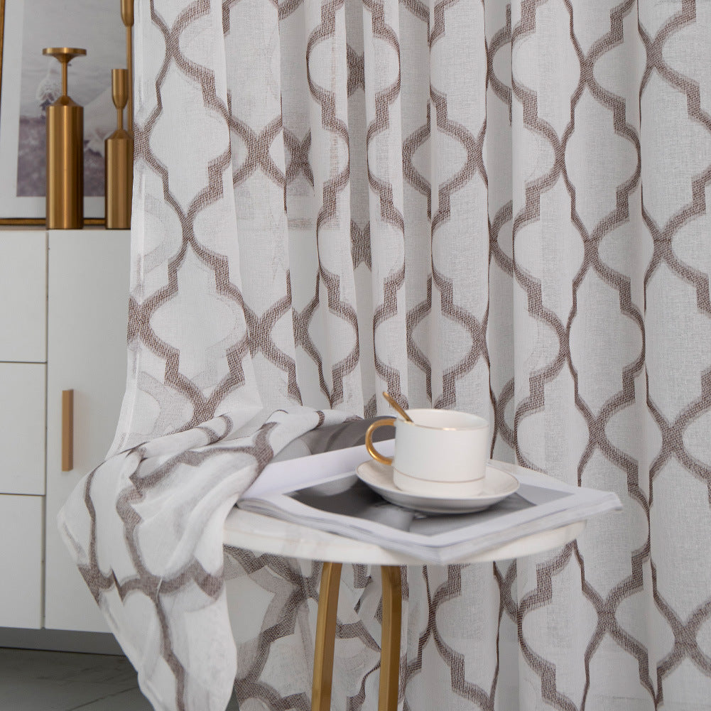 Voilage Blanc Motifs Moderne