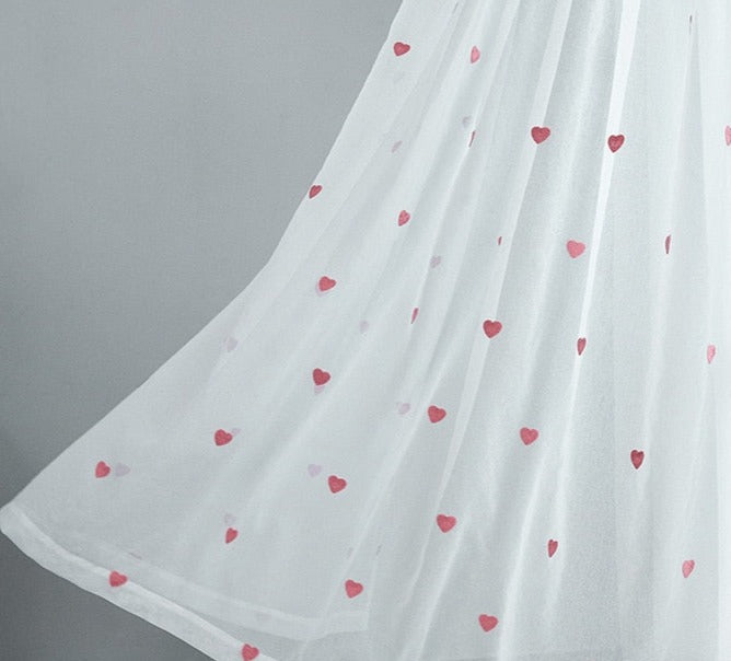 Voilage avec Motif Coeur