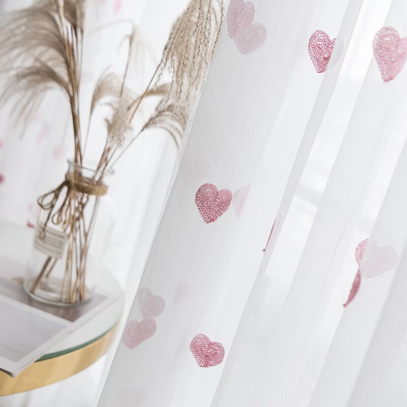 Voilage avec Motif Coeur