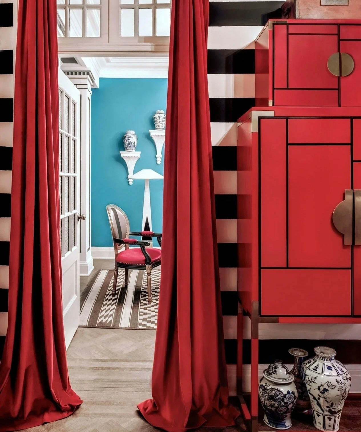 Déco Élégante Rideau Rouge