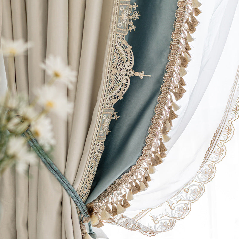 Rideau Luxe Bleu et Blanc