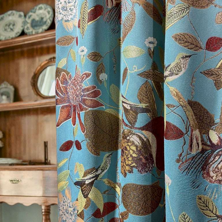 a close up of a curtain in a room